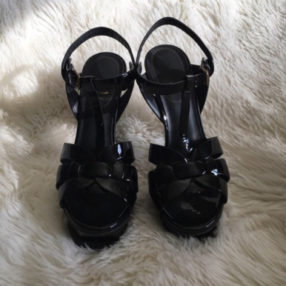 Black YSL Tribute Sandals